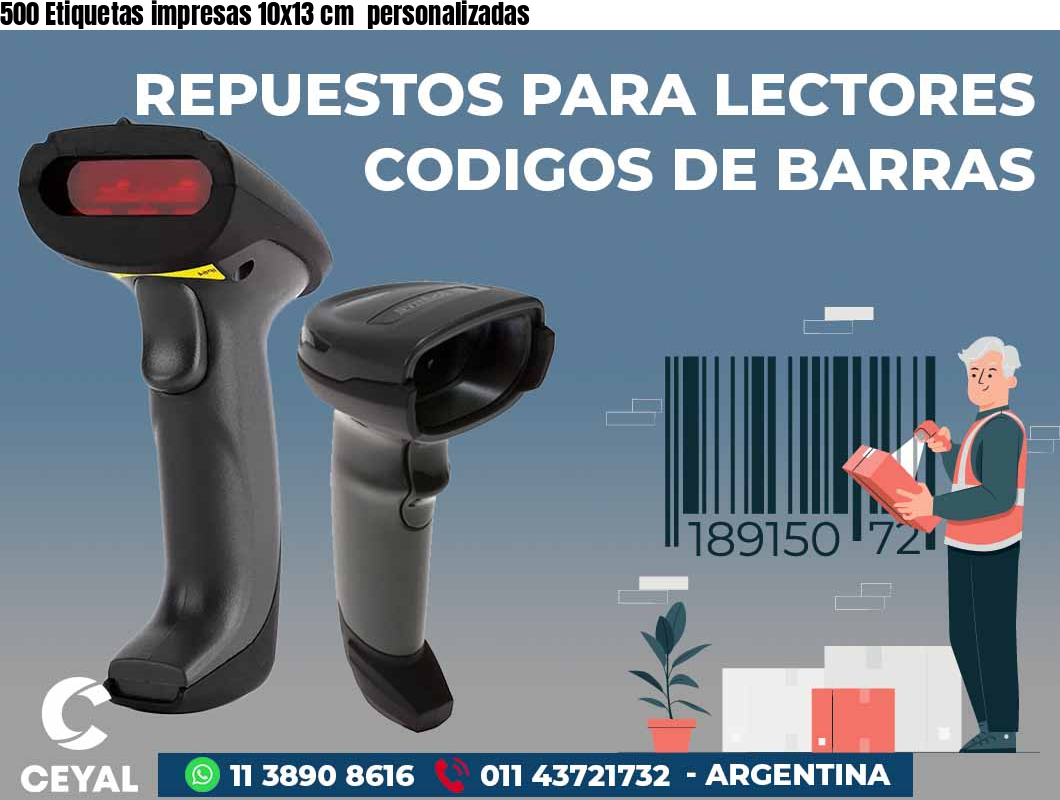 500 Etiquetas impresas 10x13 cm personalizadas