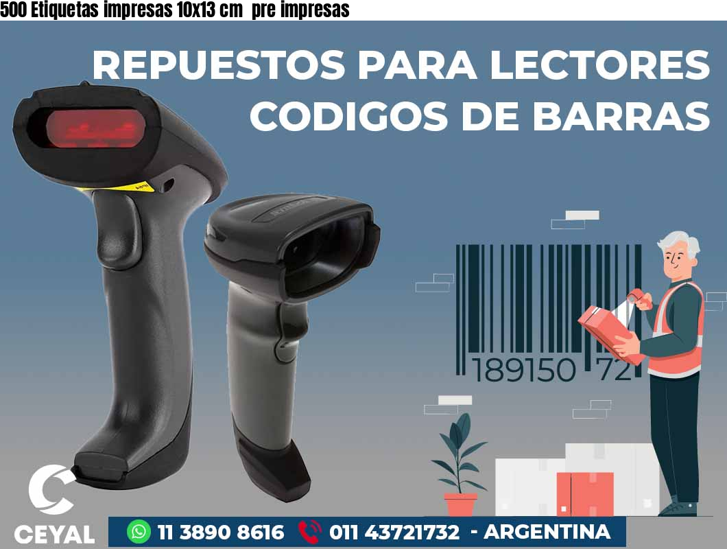 500 Etiquetas impresas 10x13 cm pre impresas