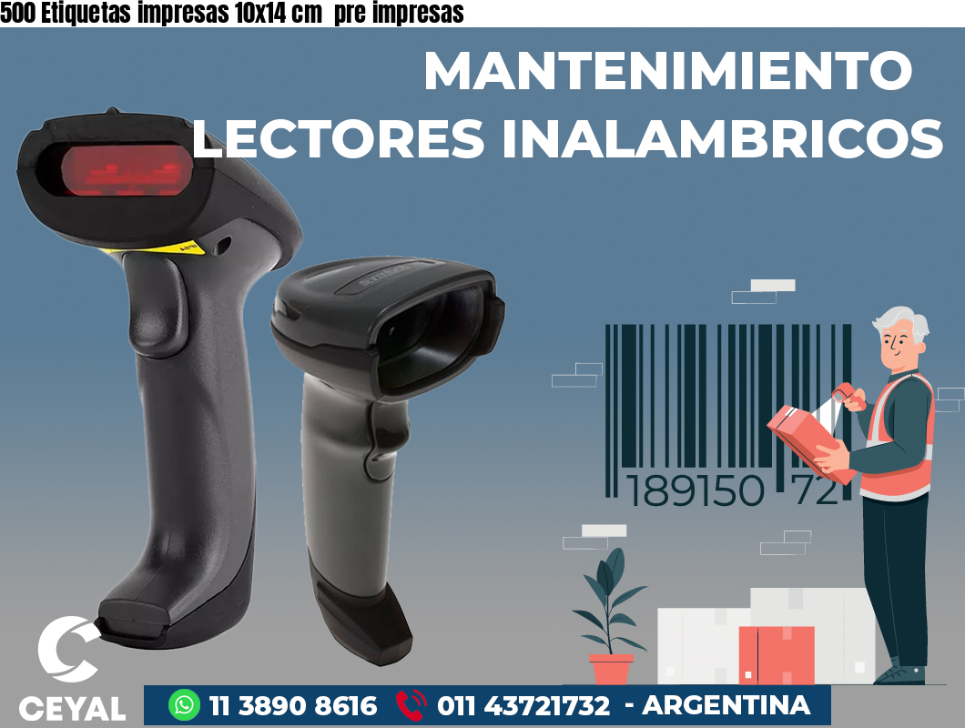 500 Etiquetas impresas 10x14 cm pre impresas