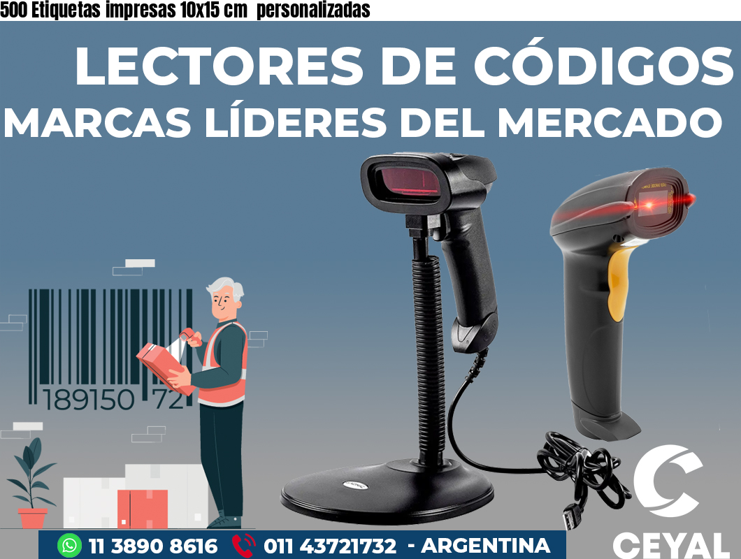 500 Etiquetas impresas 10x15 cm personalizadas