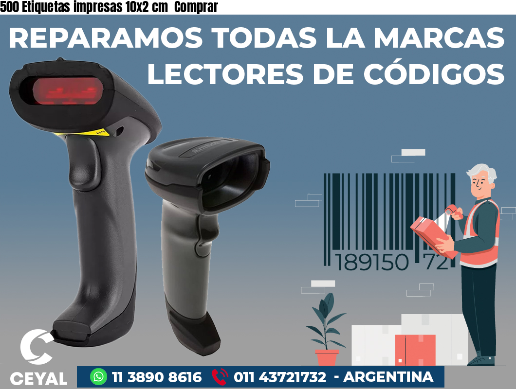 500 Etiquetas impresas 10x2 cm  Comprar