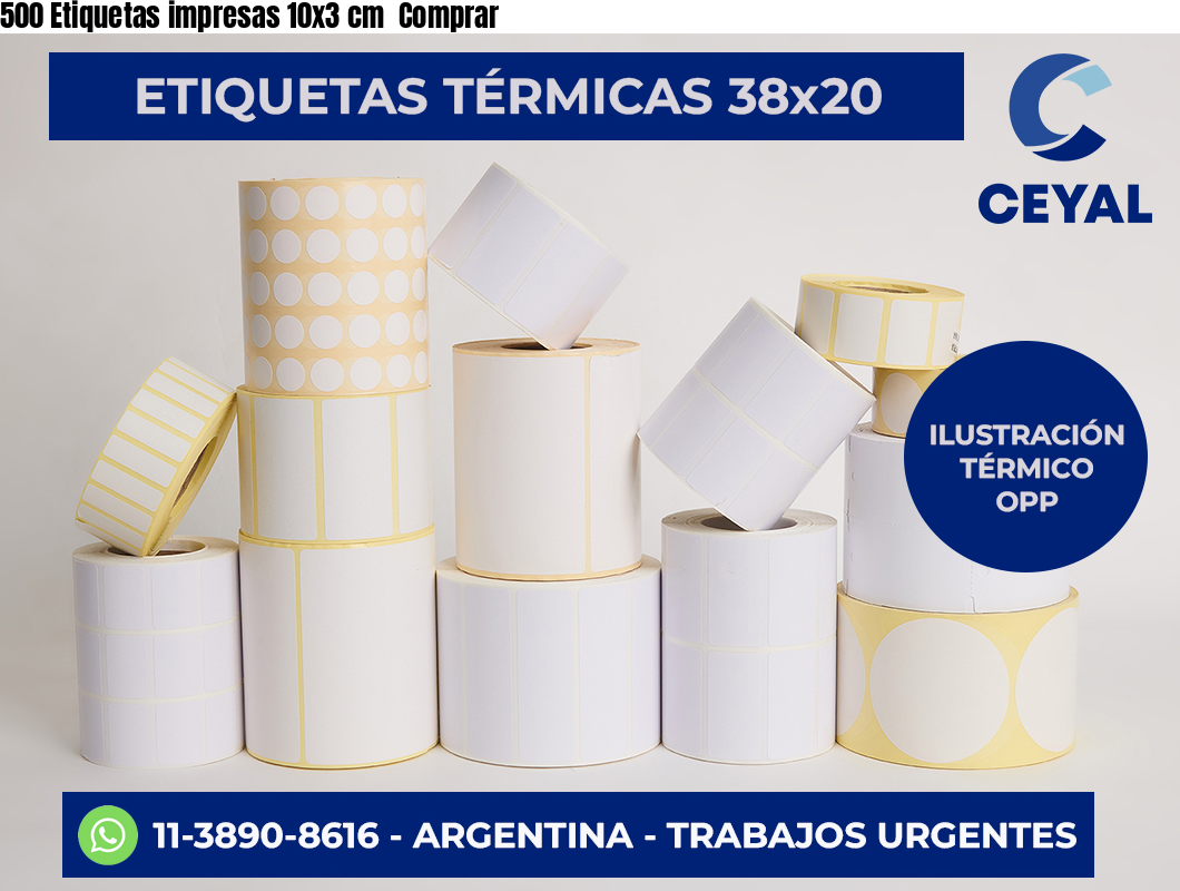 500 Etiquetas impresas 10×3 cm  Comprar