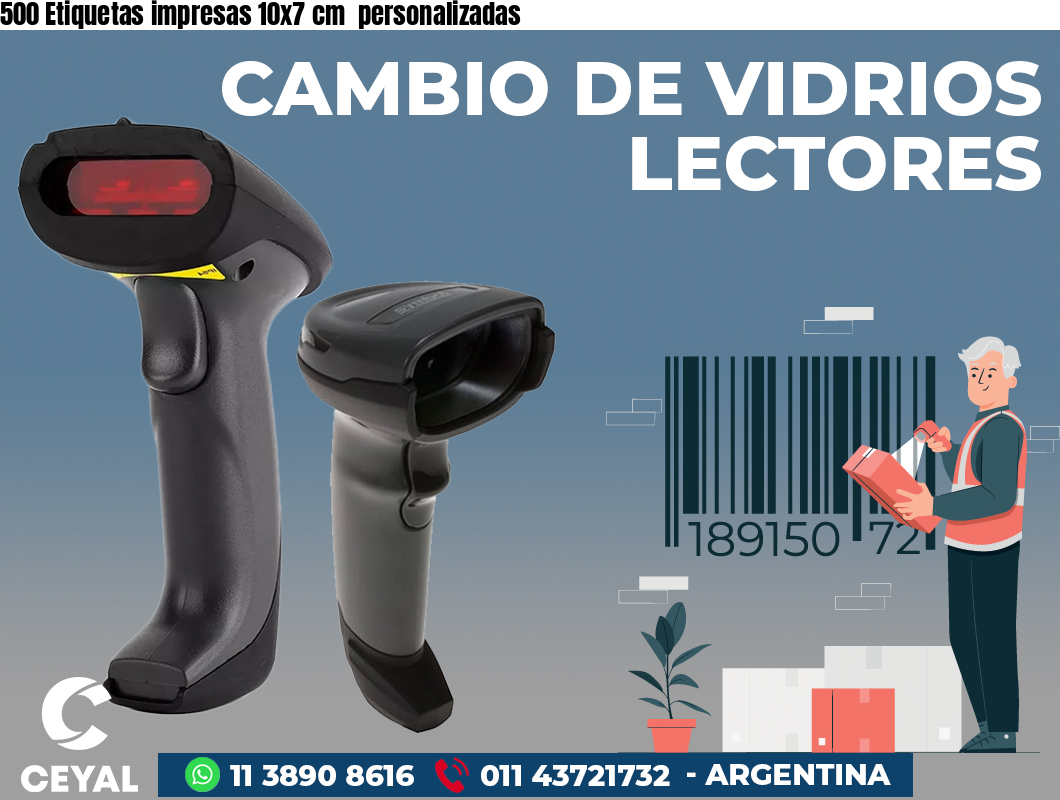 500 Etiquetas impresas 10x7 cm personalizadas