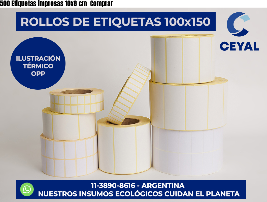 500 Etiquetas impresas 10×8 cm  Comprar