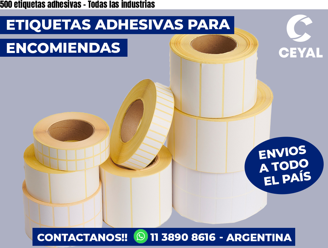 500 etiquetas adhesivas – Todas las industrias