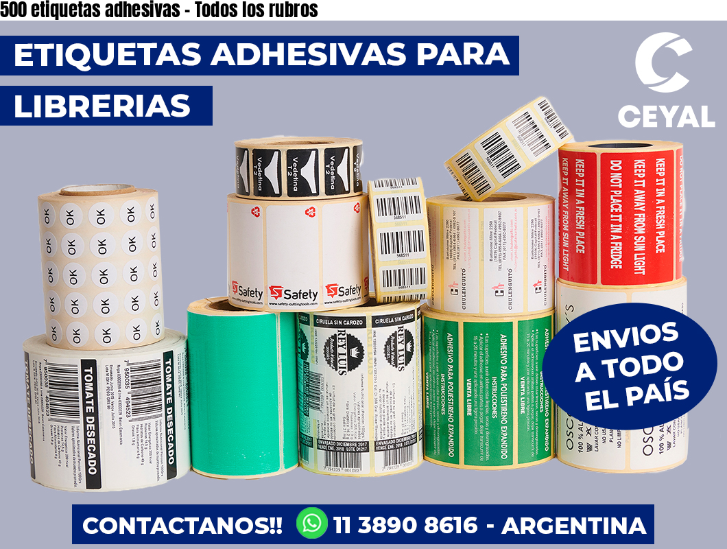 500 etiquetas adhesivas - Todos los rubros