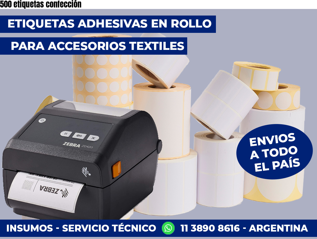 500 etiquetas confección