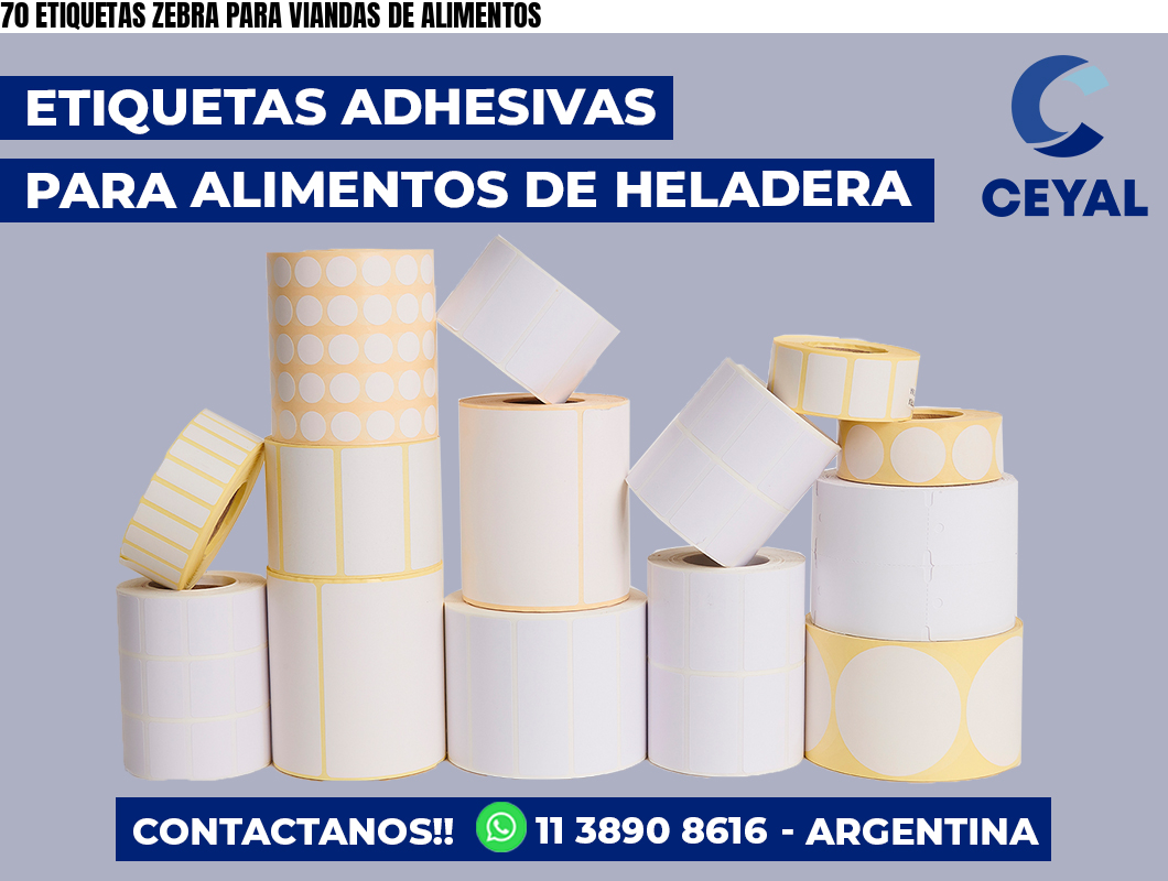 70 ETIQUETAS ZEBRA PARA VIANDAS DE ALIMENTOS