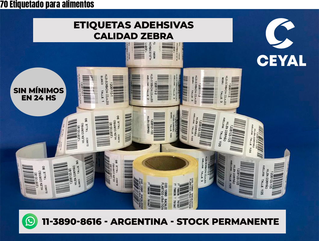 70 Etiquetado para alimentos