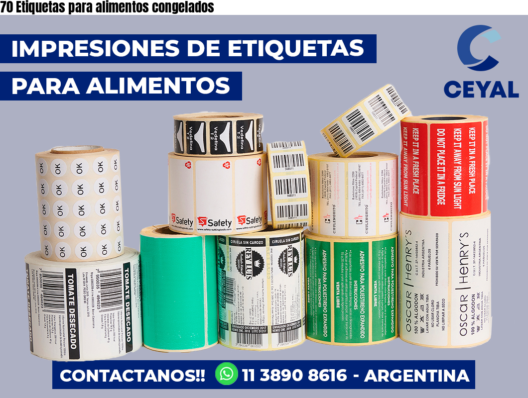 70 Etiquetas para alimentos congelados