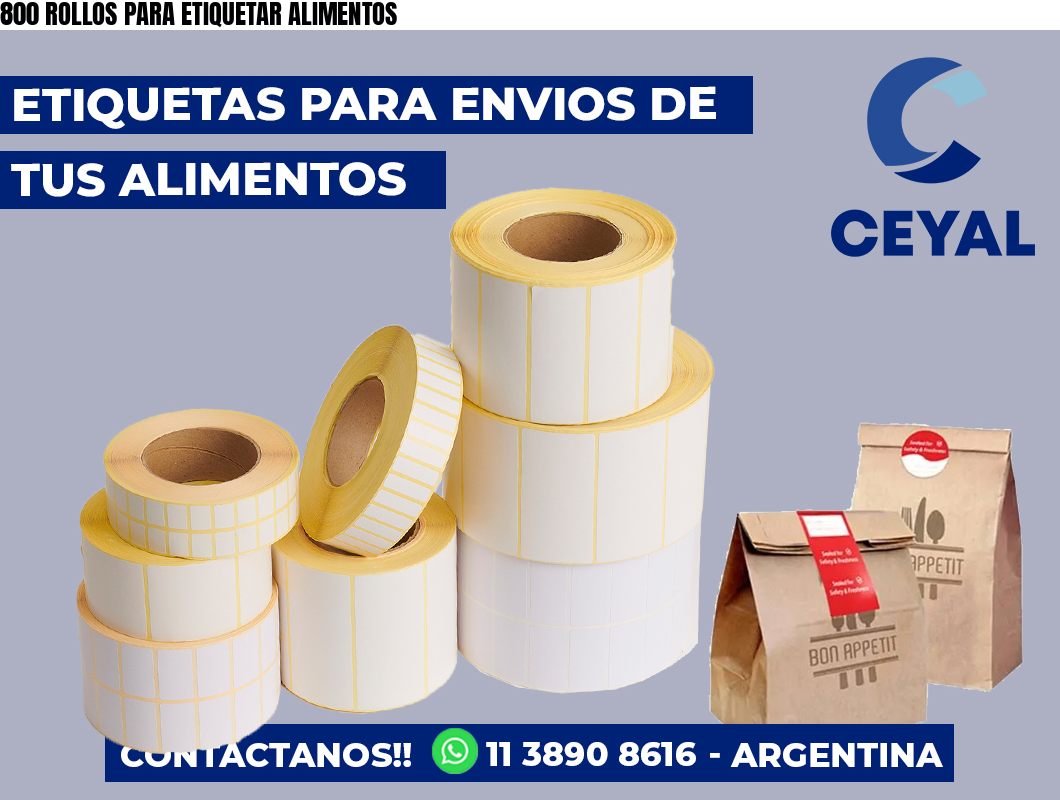 800 ROLLOS PARA ETIQUETAR ALIMENTOS