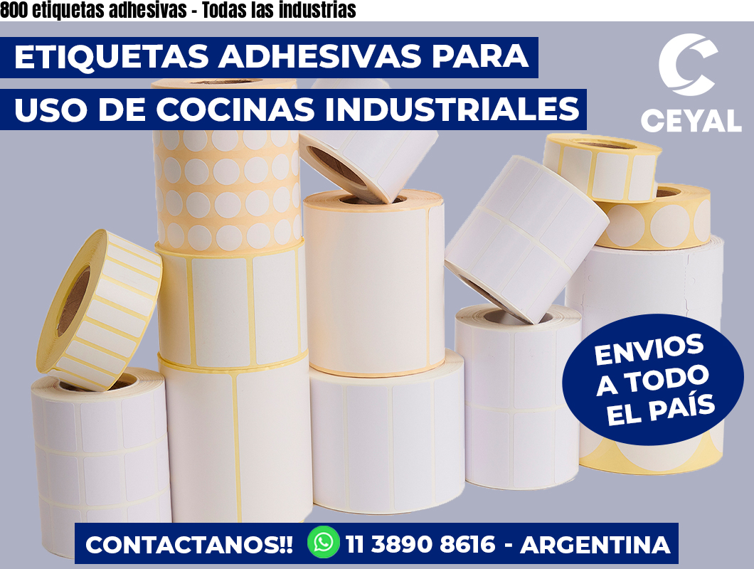 800 etiquetas adhesivas - Todas las industrias