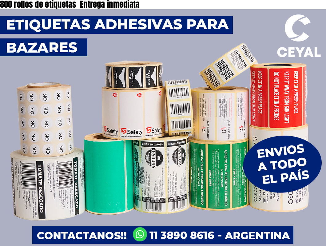 800 rollos de etiquetas Entrega inmediata