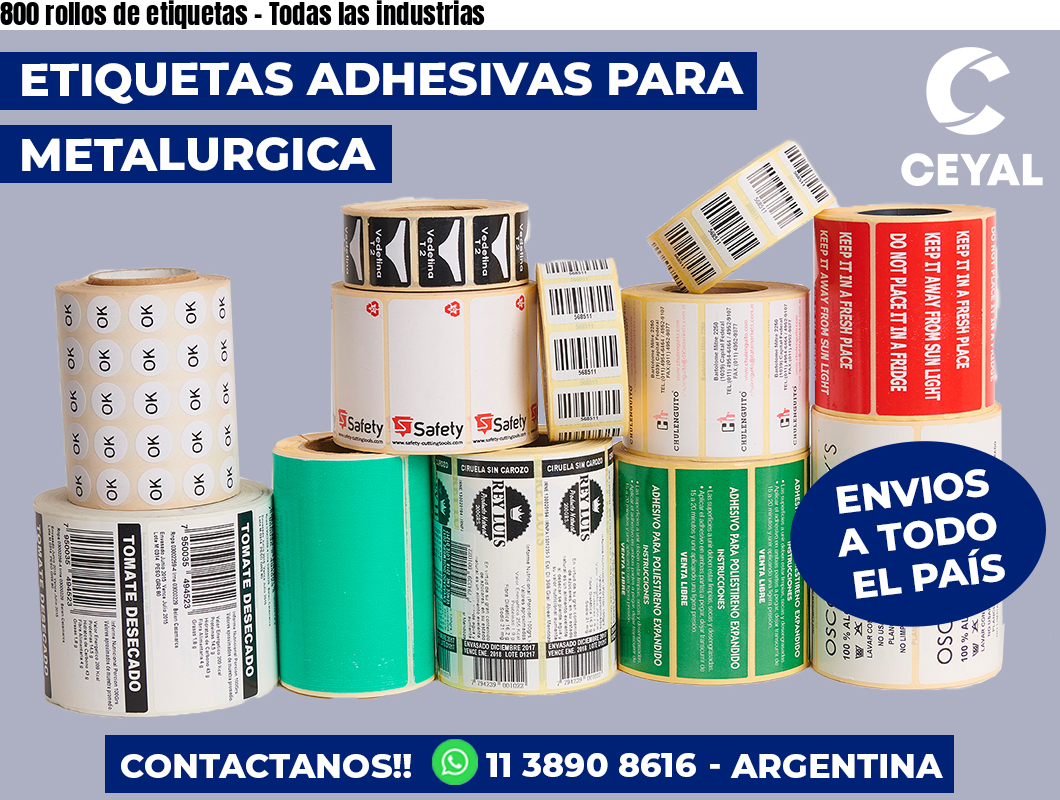 800 rollos de etiquetas - Todas las industrias