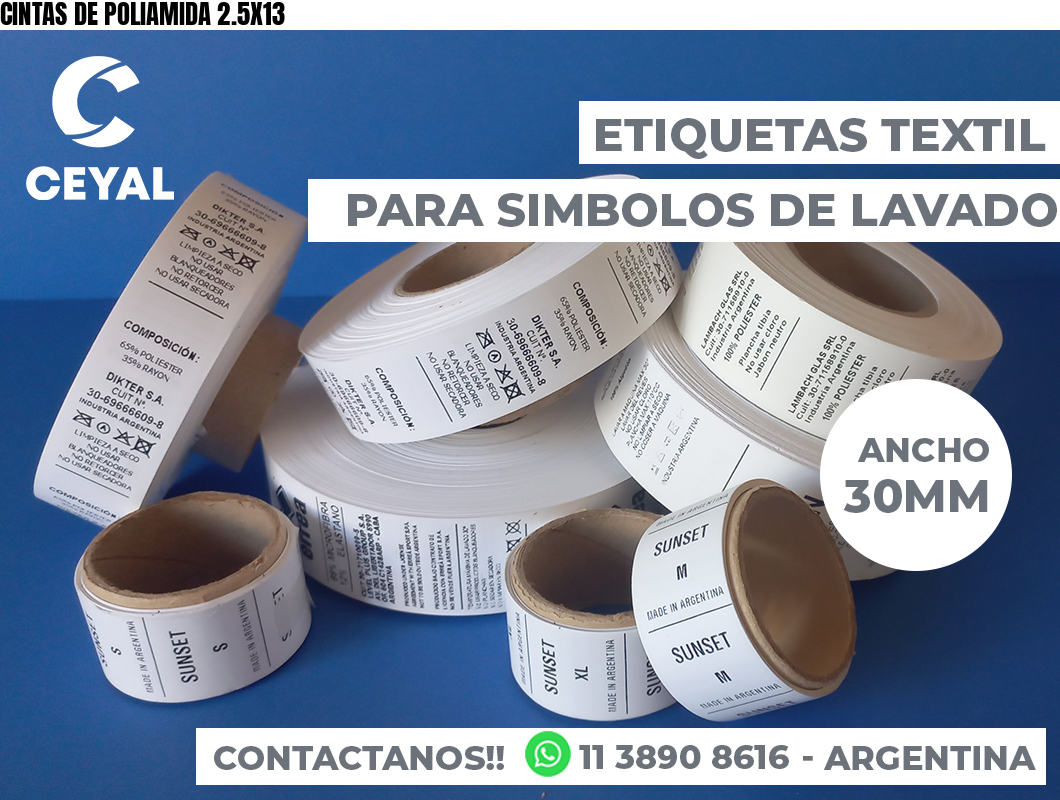 CINTAS DE POLIAMIDA 2.5X13