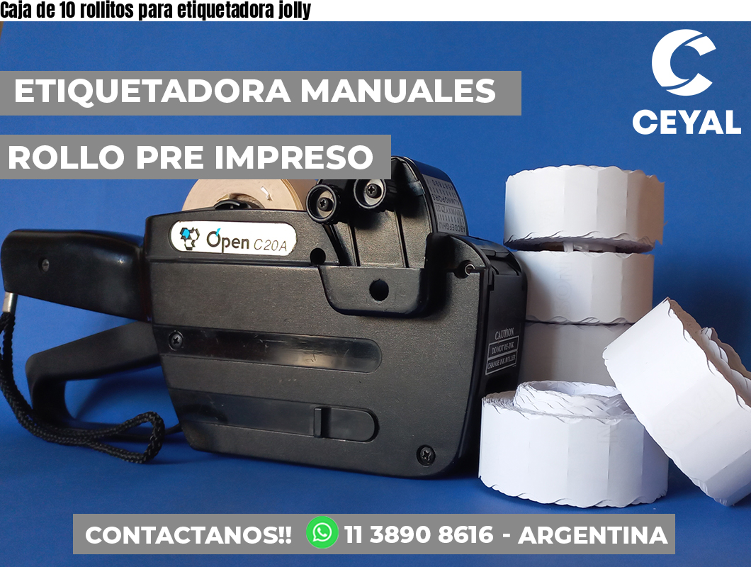 Caja de 10 rollitos para etiquetadora jolly