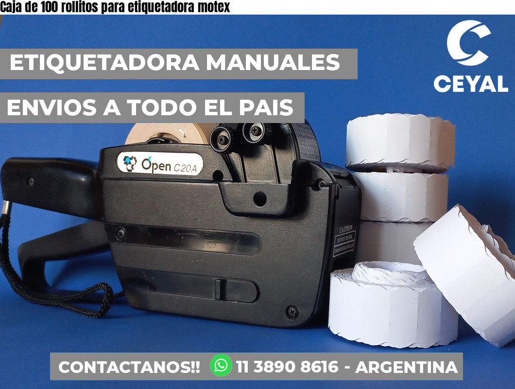 Caja de 100 rollitos para etiquetadora motex