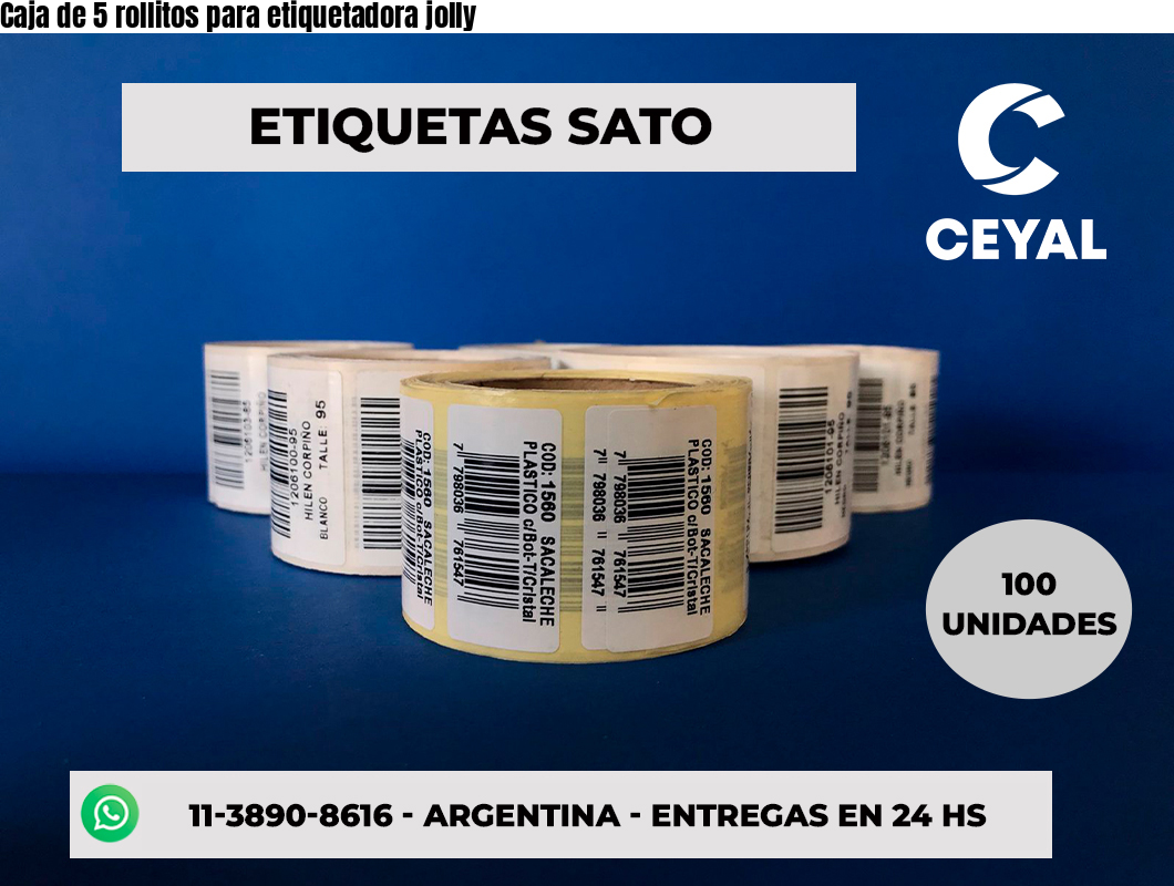 Caja de 5 rollitos para etiquetadora jolly