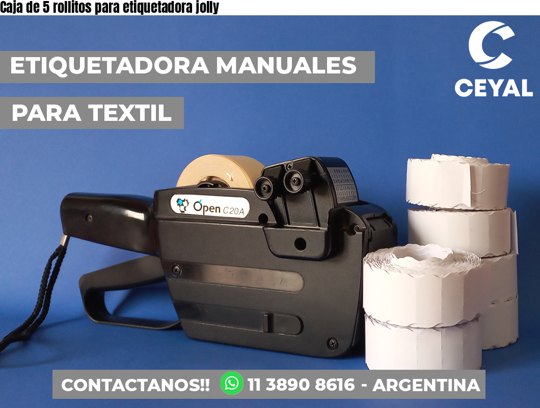 Caja de 5 rollitos para etiquetadora jolly