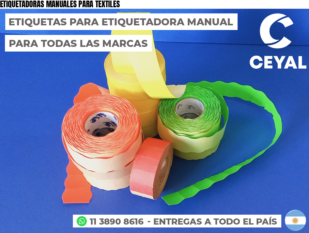 ETIQUETADORAS MANUALES PARA TEXTILES