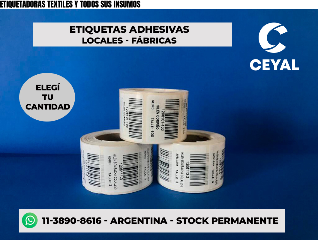 ETIQUETADORAS TEXTILES Y TODOS SUS INSUMOS