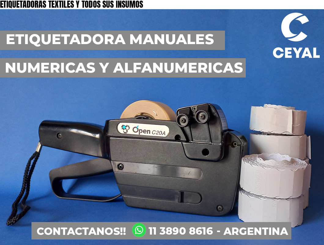 ETIQUETADORAS TEXTILES Y TODOS SUS INSUMOS
