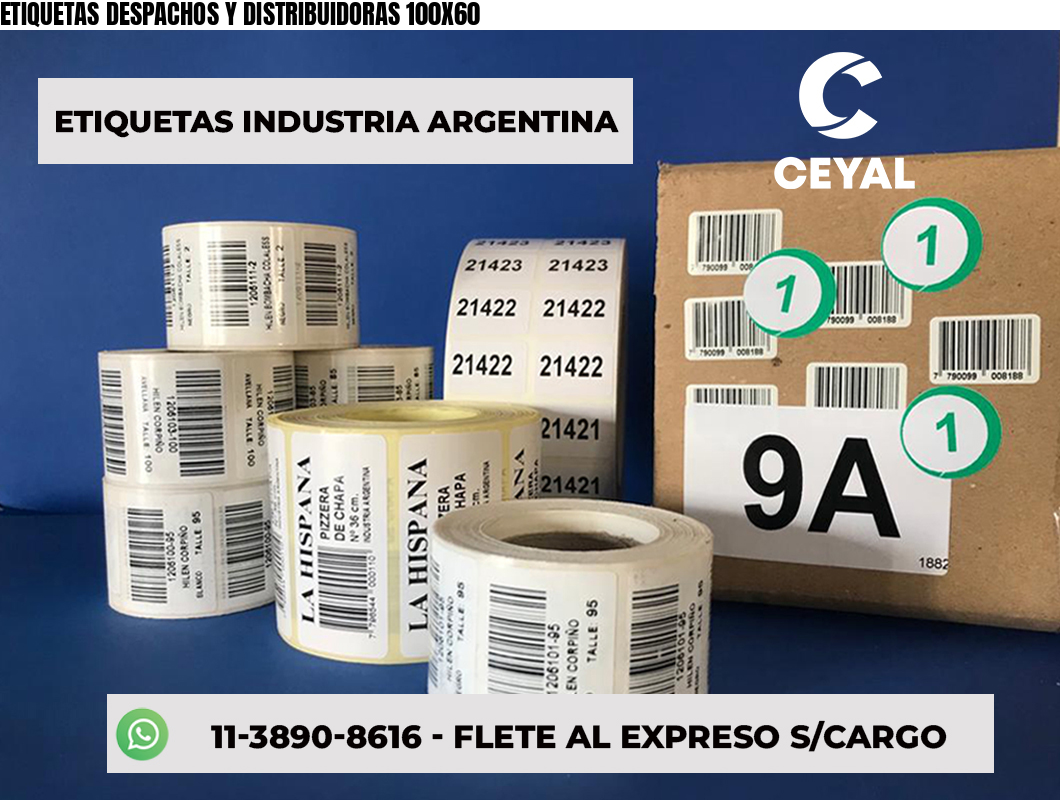 ETIQUETAS DESPACHOS Y DISTRIBUIDORAS 100X60