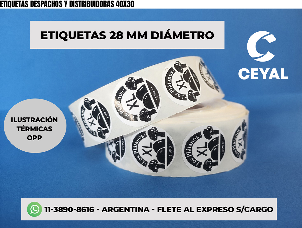 ETIQUETAS DESPACHOS Y DISTRIBUIDORAS 40X30