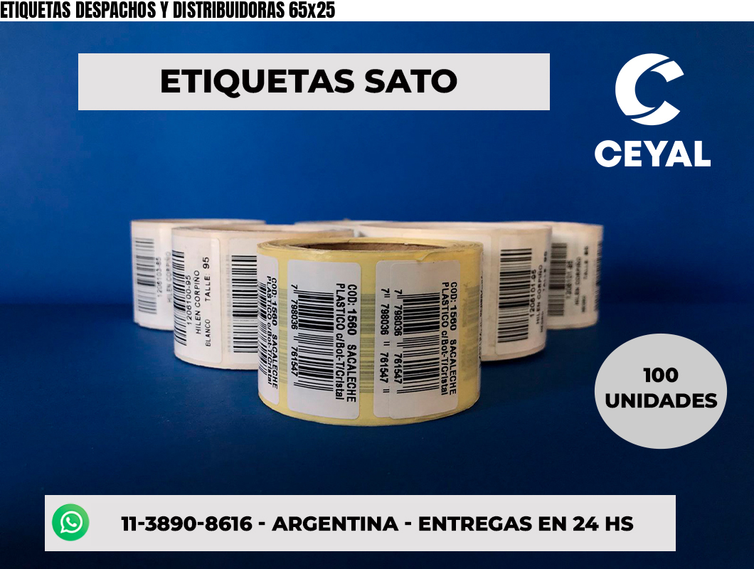 ETIQUETAS DESPACHOS Y DISTRIBUIDORAS 65x25