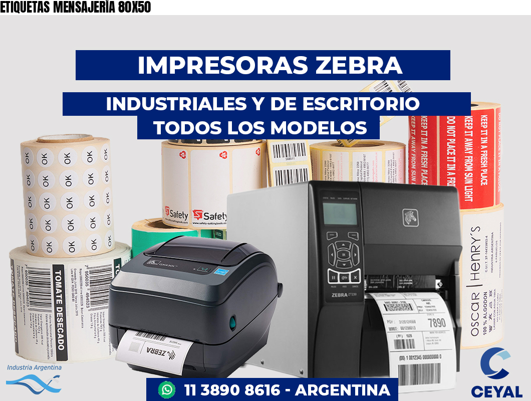ETIQUETAS MENSAJERÍA 80X50