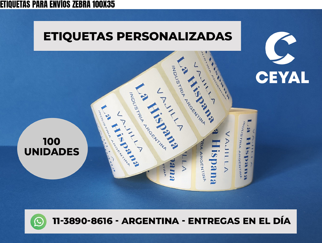 ETIQUETAS PARA ENVÍOS ZEBRA 100X35