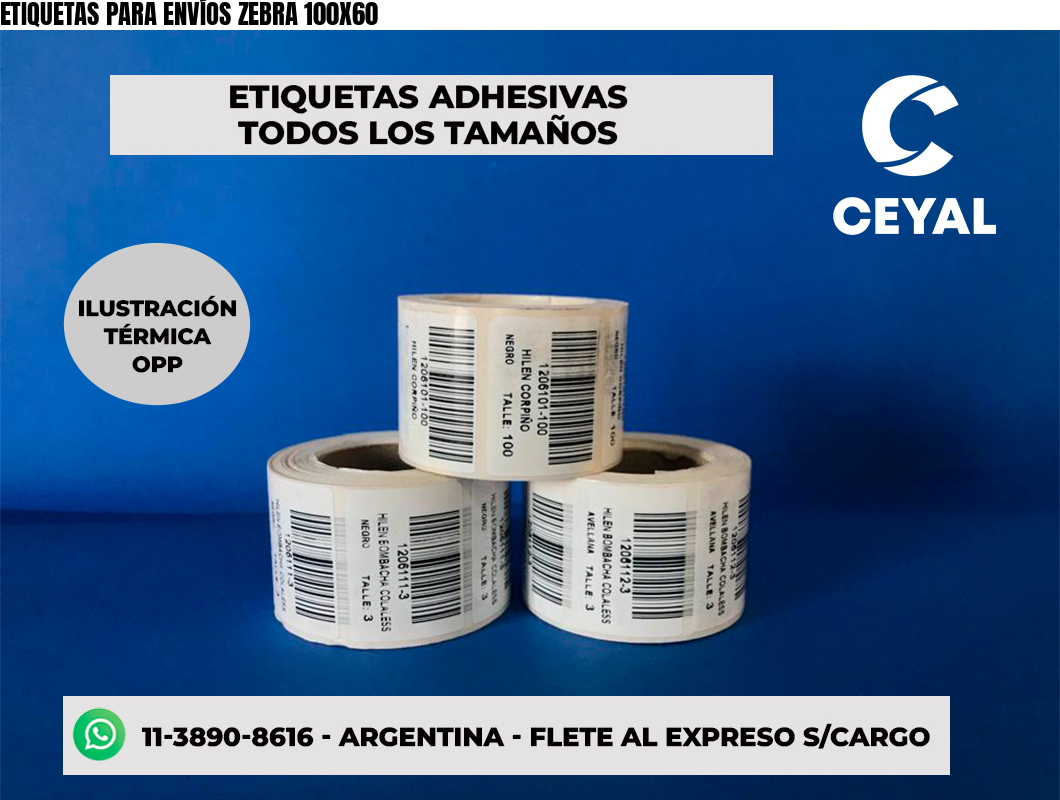ETIQUETAS PARA ENVÍOS ZEBRA 100X60