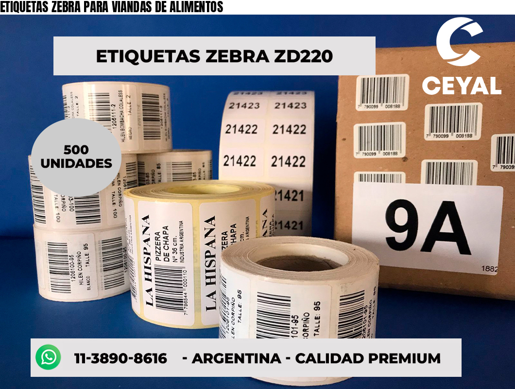 ETIQUETAS ZEBRA PARA VIANDAS DE ALIMENTOS