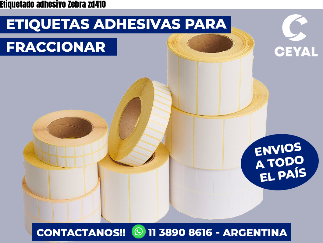Etiquetado adhesivo Zebra zd410