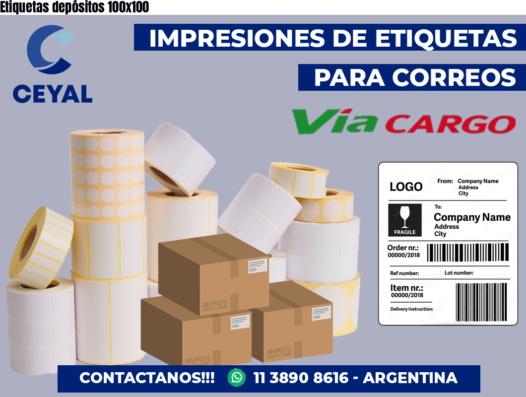 Etiquetas depósitos 100×100
