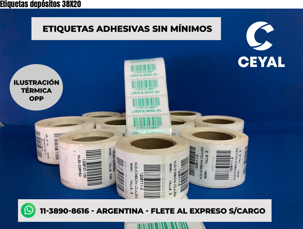 Etiquetas depósitos 38X20