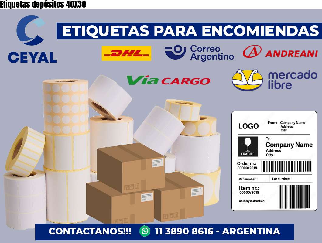 Etiquetas depósitos 40X30