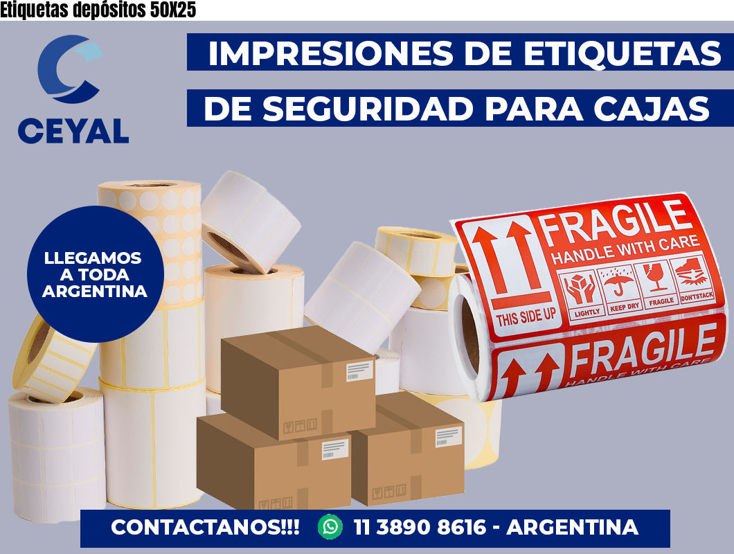 Etiquetas depósitos 50X25