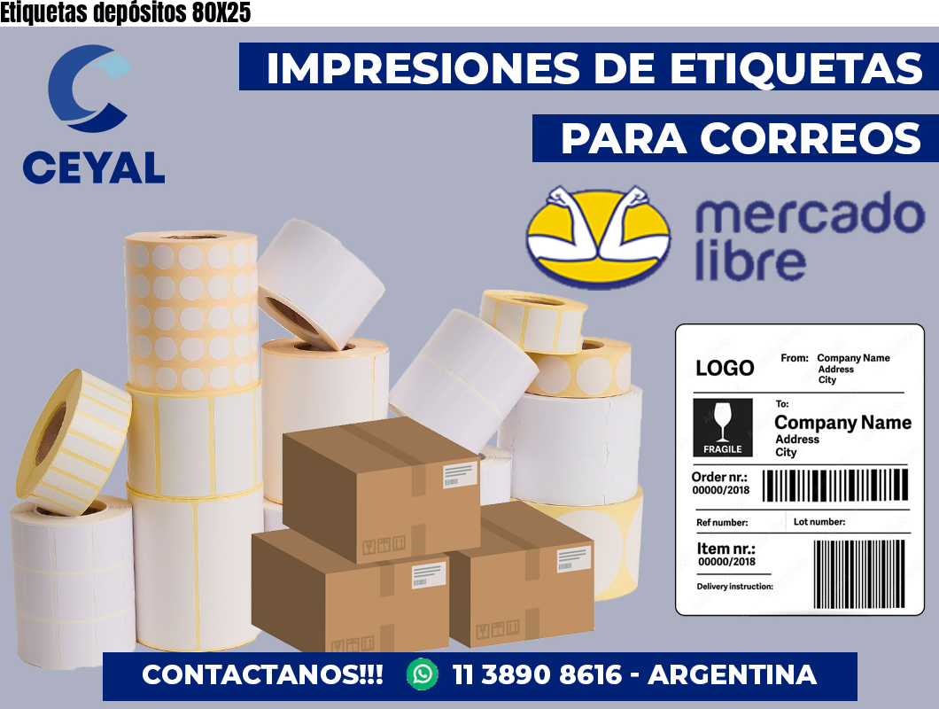 Etiquetas depósitos 80X25