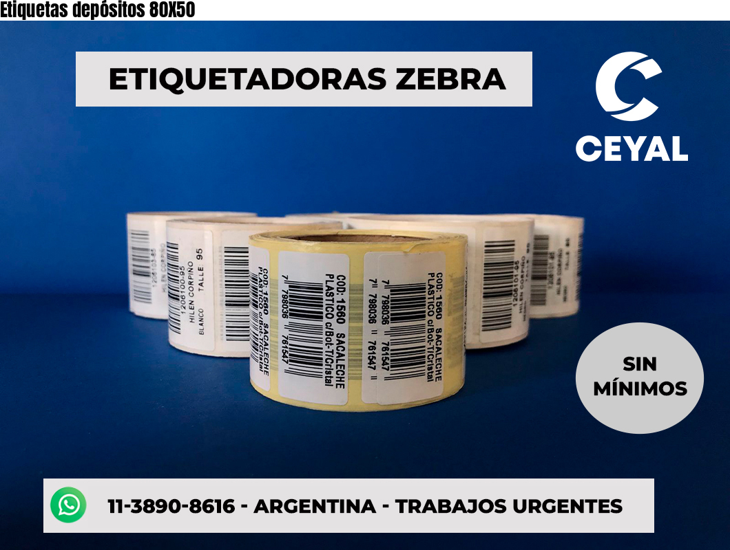 Etiquetas depósitos 80X50