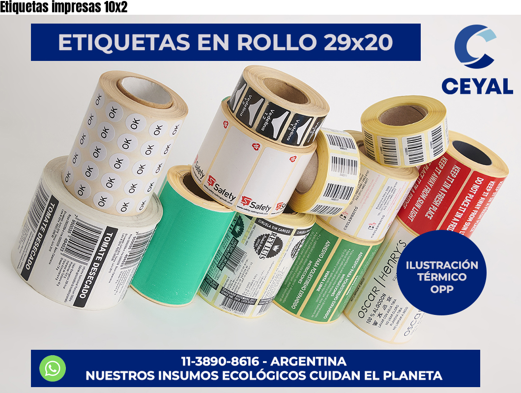 Etiquetas impresas 10×2
