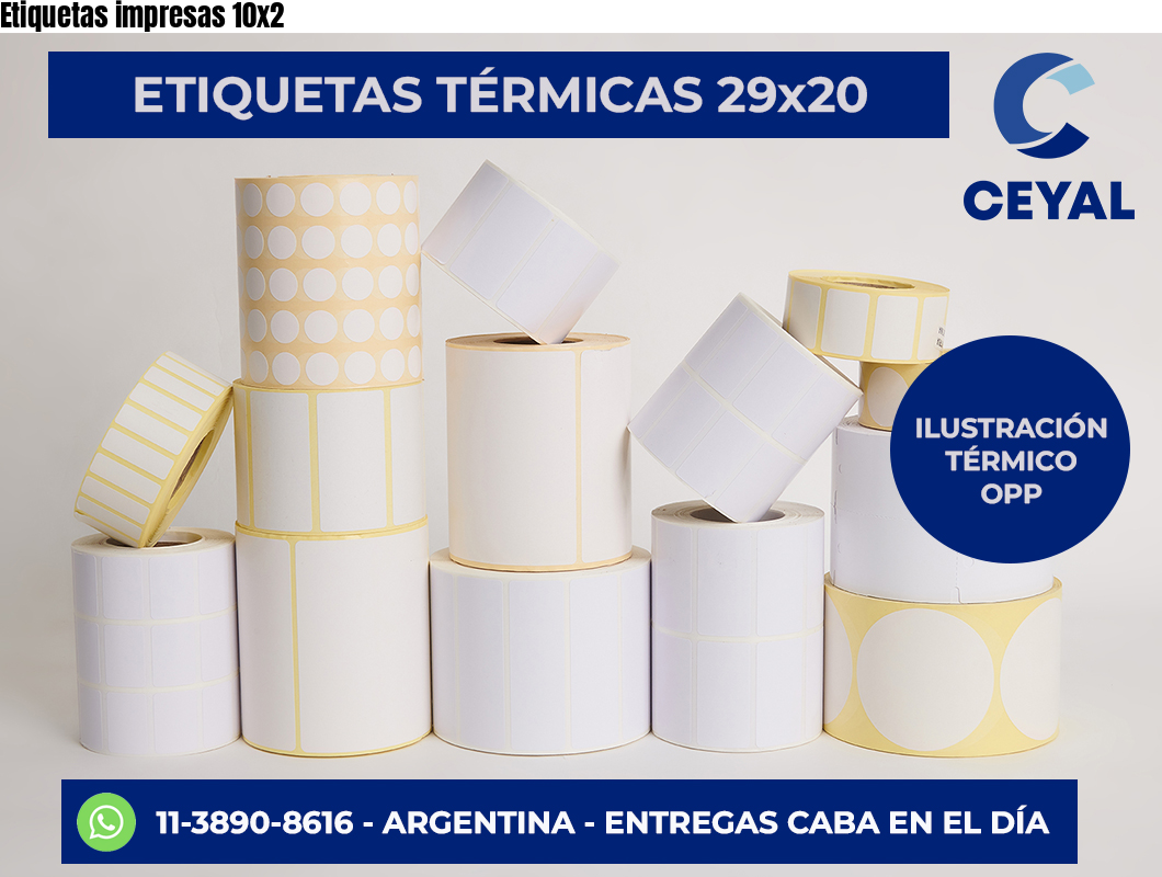 Etiquetas impresas 10×2
