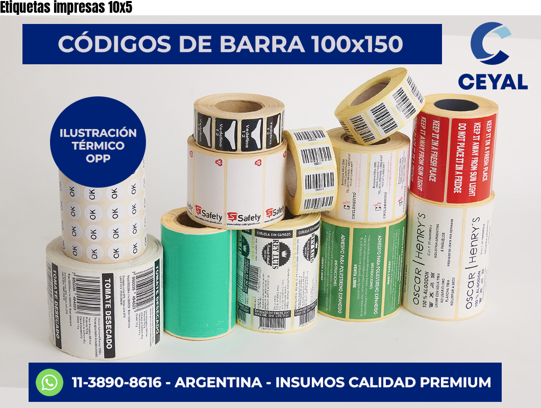 Etiquetas impresas 10×5