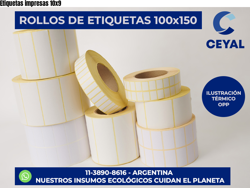 Etiquetas impresas 10×9