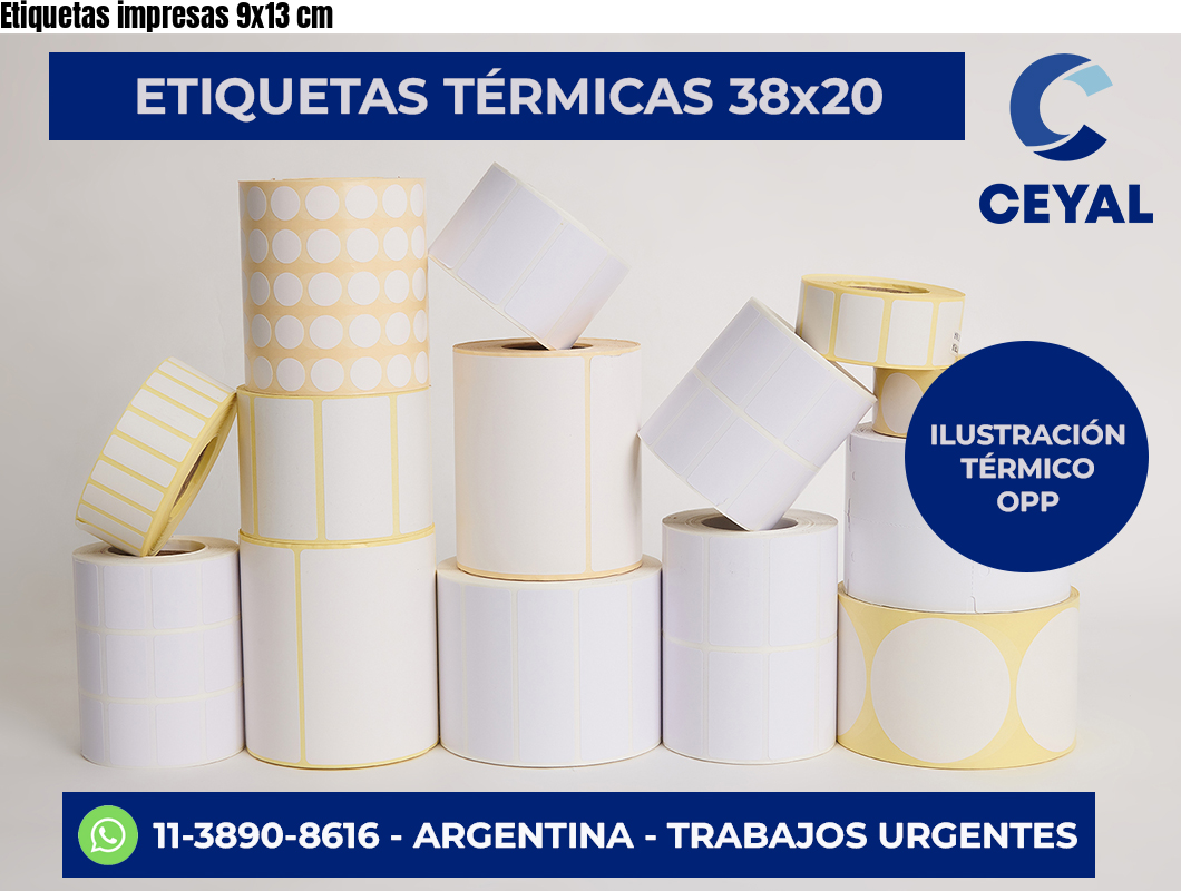 Etiquetas impresas 9×13 cm