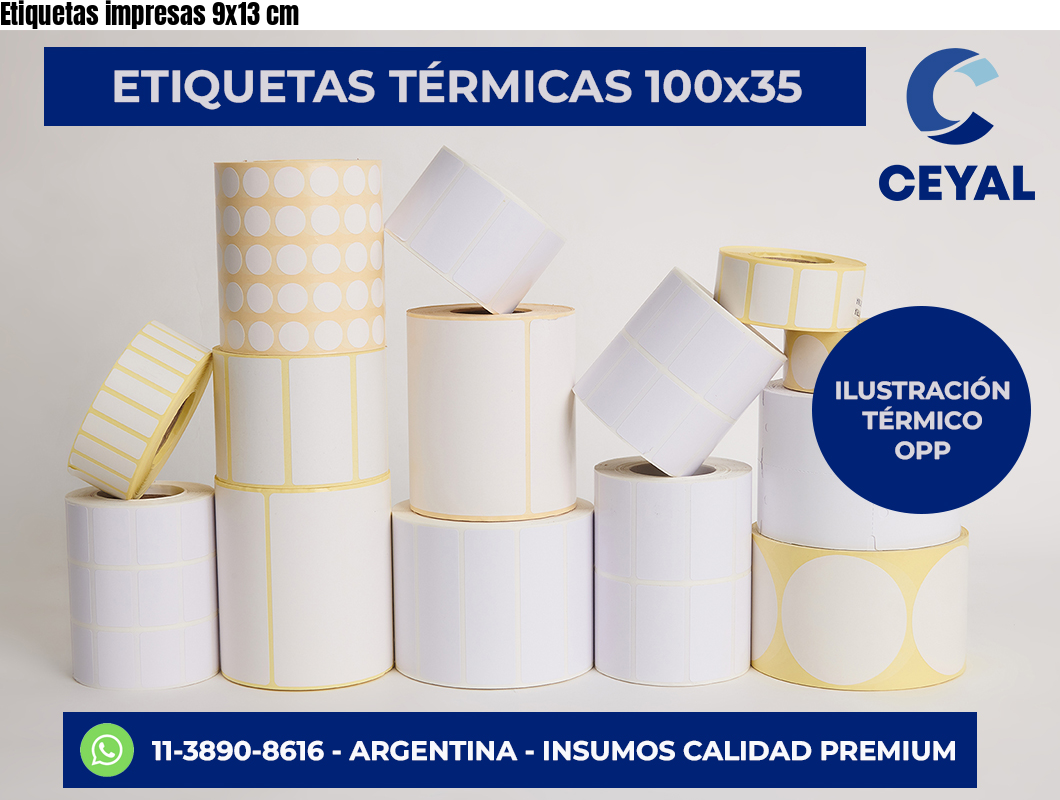 Etiquetas impresas 9×13 cm