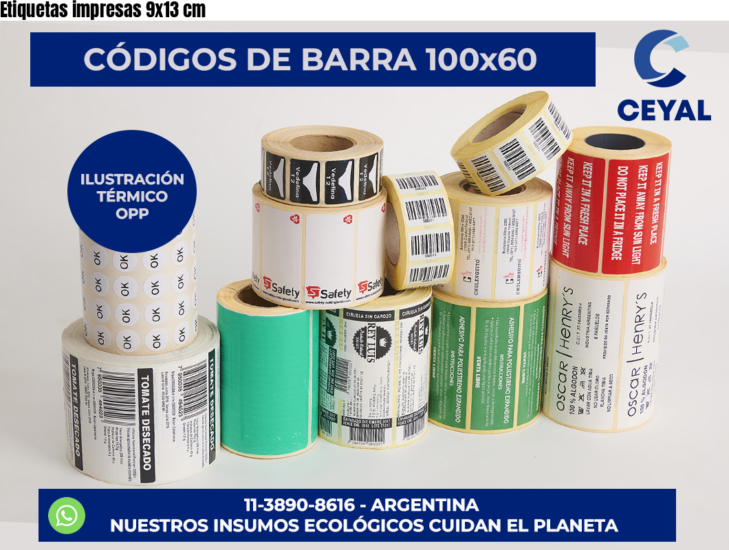 Etiquetas impresas 9×13 cm