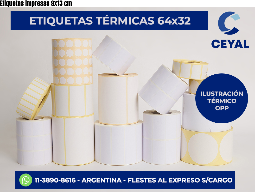 Etiquetas impresas 9×13 cm