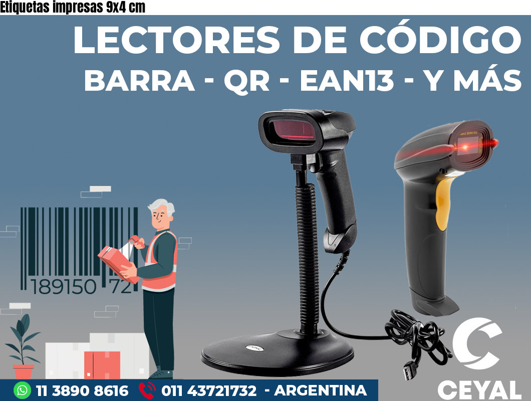 Etiquetas impresas 9x4 cm