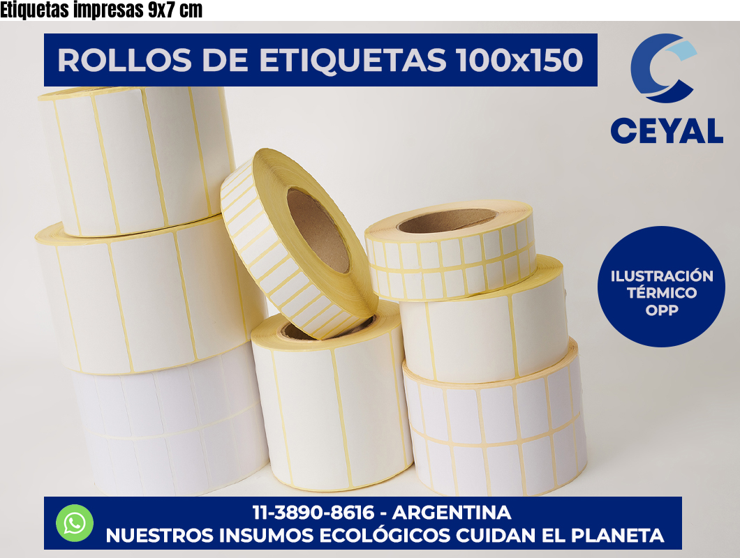 Etiquetas impresas 9×7 cm